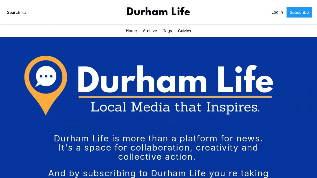 Screenshot of Durham Life website