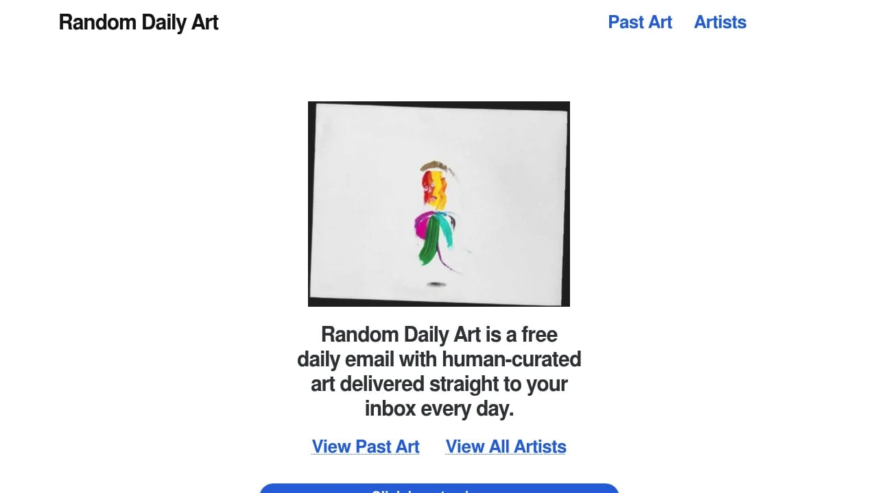 Screenshot of Random Daily Art website