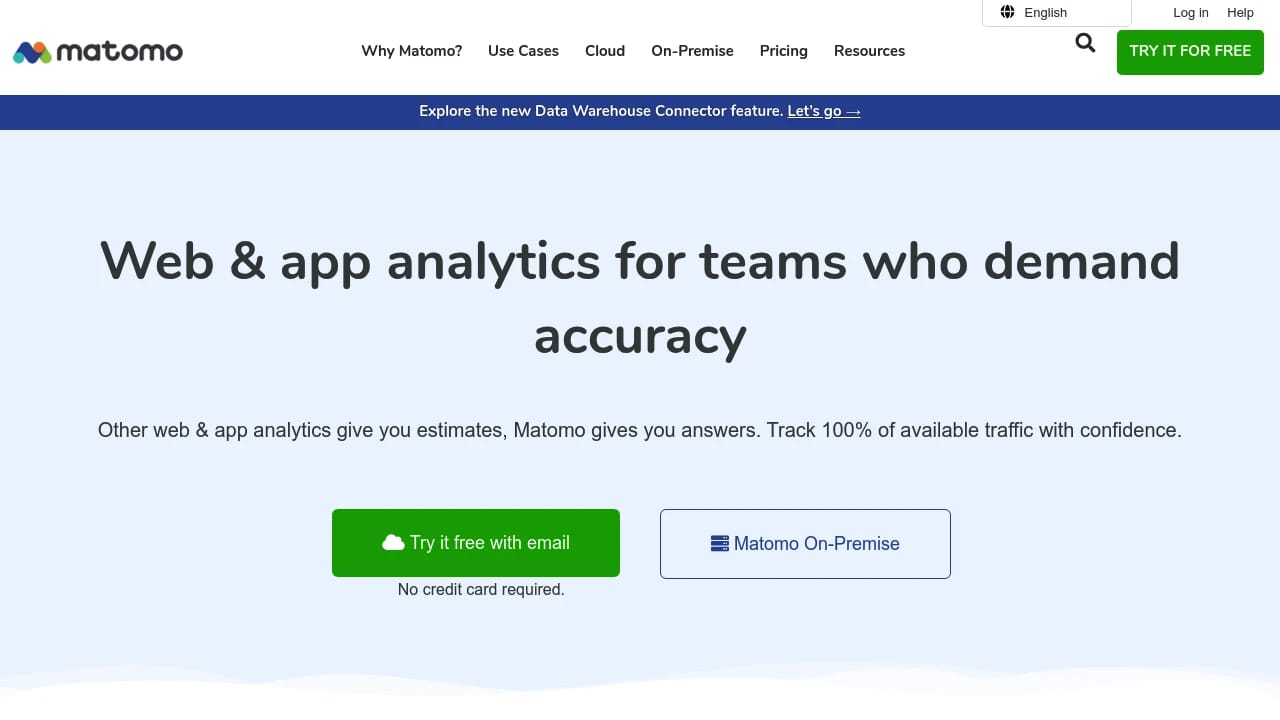 Screenshot of Matomo website