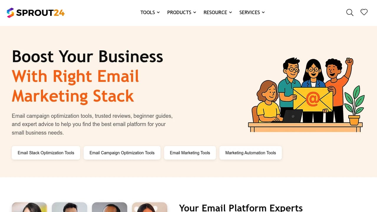 Screenshot of Sprout24 website