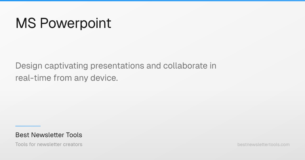 MS Powerpoint: Design captivating presentations. Collaborate in real ...