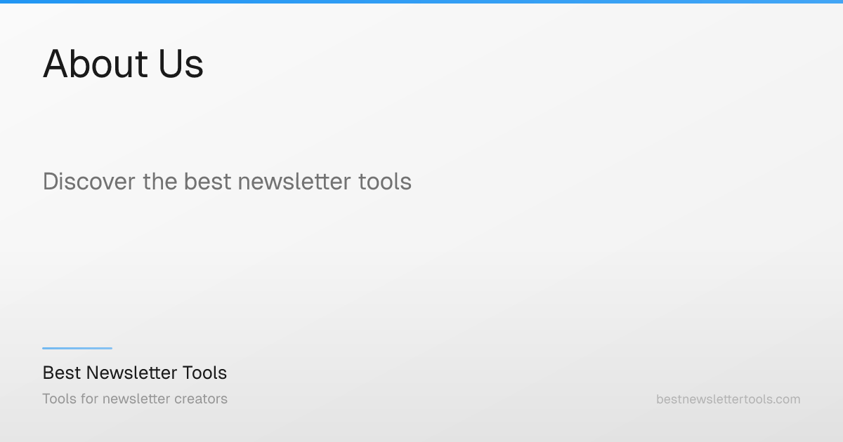 About Us – Best Newsletter Tools