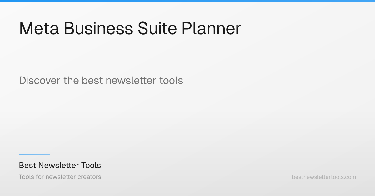 Meta Business Suite Planner: Plan & manage Meta tools to connect with ...
