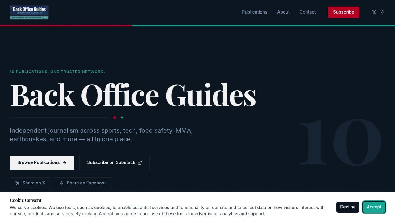 Screenshot of Back Office Guides website