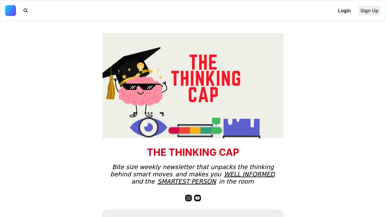 Screenshot of THE THINKING CAP website