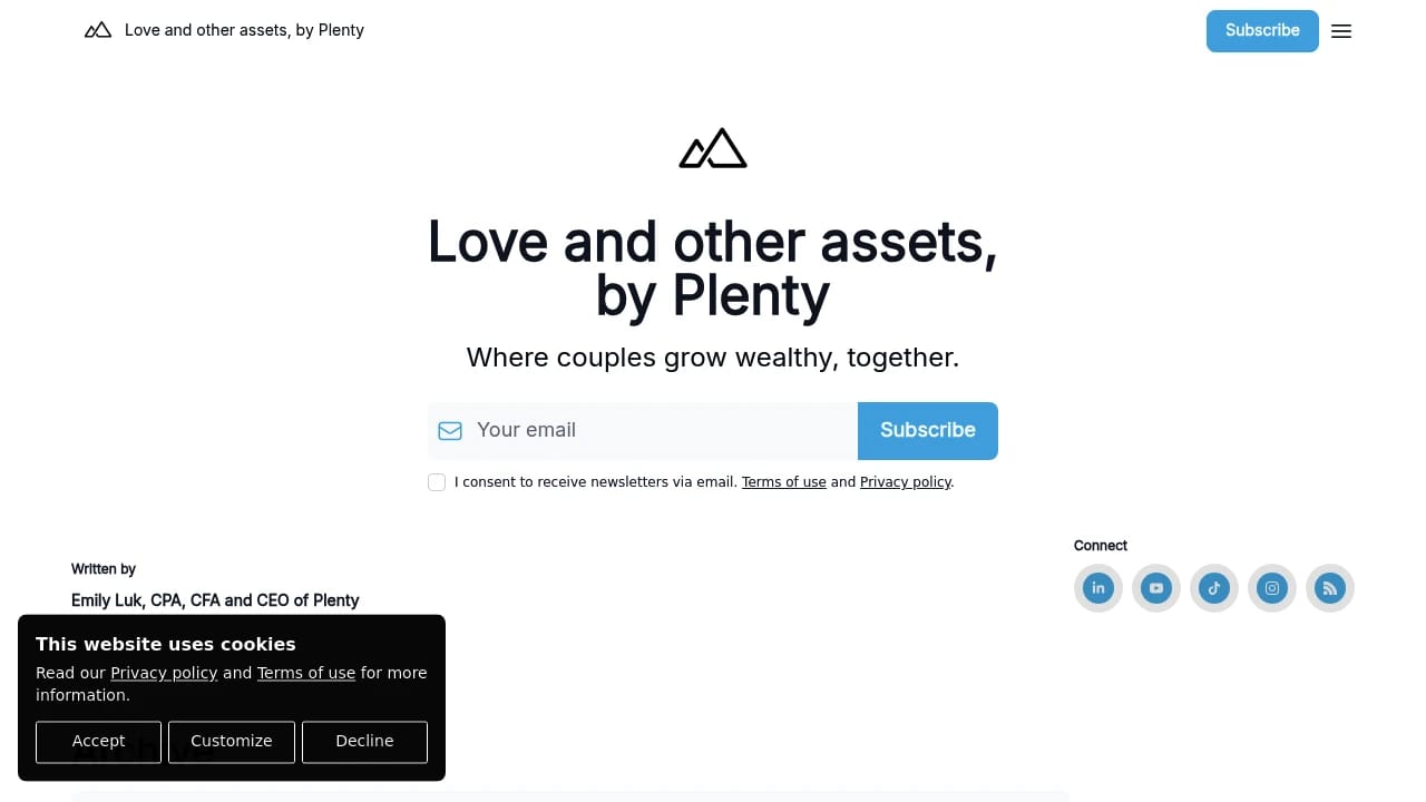 Screenshot of Love & other assets website