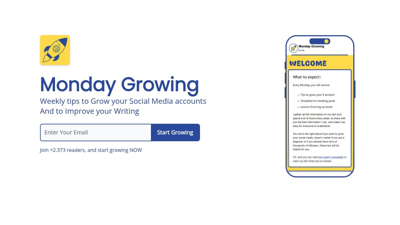 Screenshot of Monday Growing website