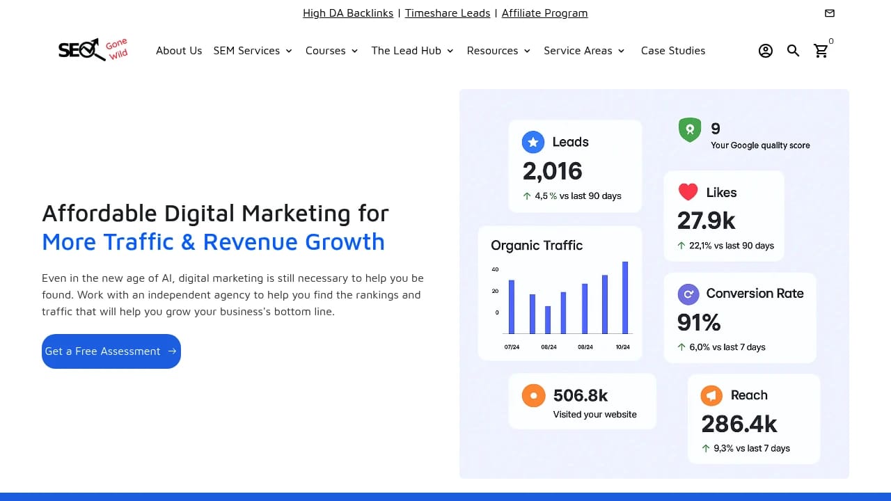 Screenshot of SEO Gone Wild website