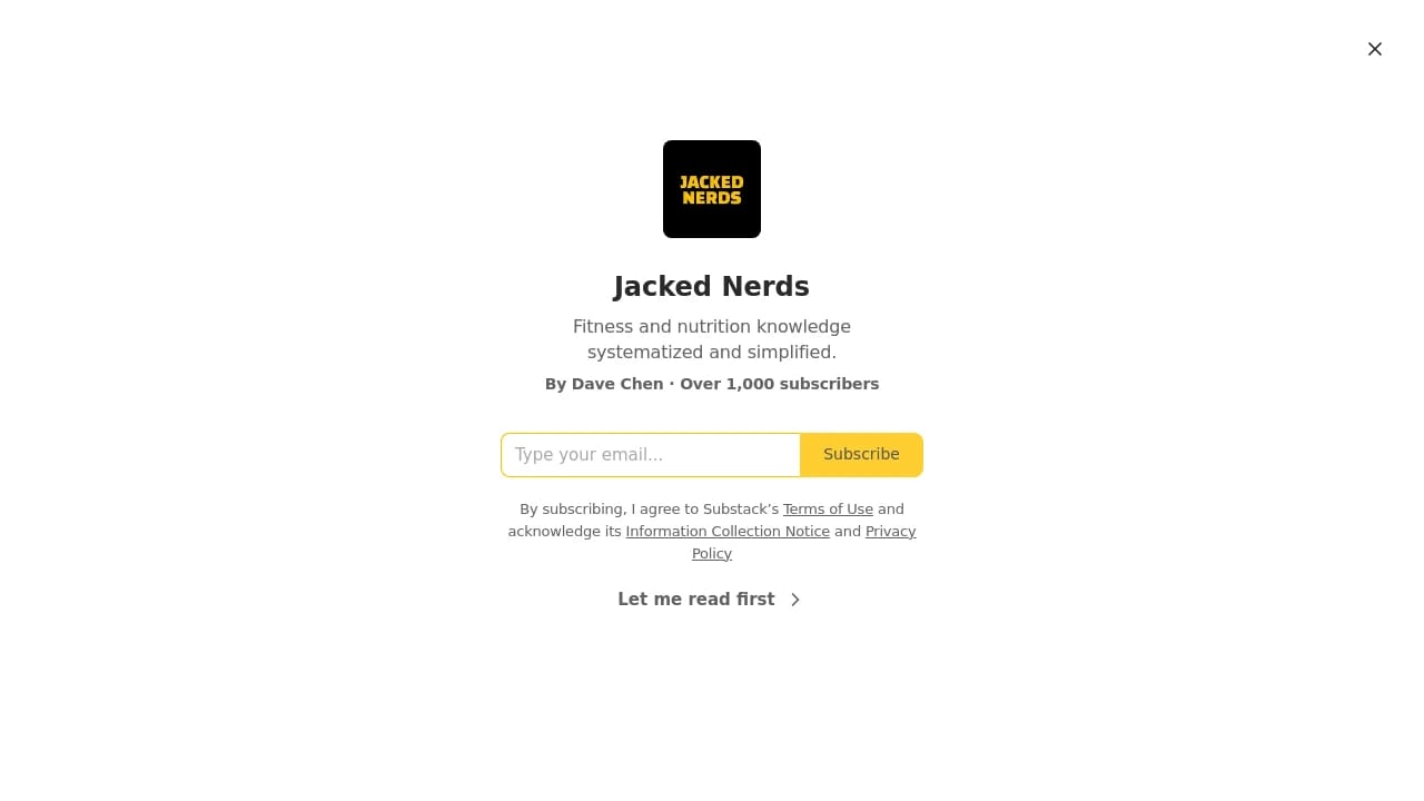Screenshot of Jacked Nerds website
