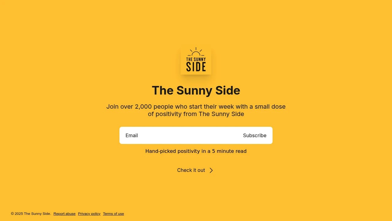 Screenshot of The Sunny Side website