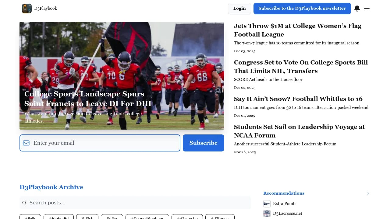 Screenshot of D3Playbook website