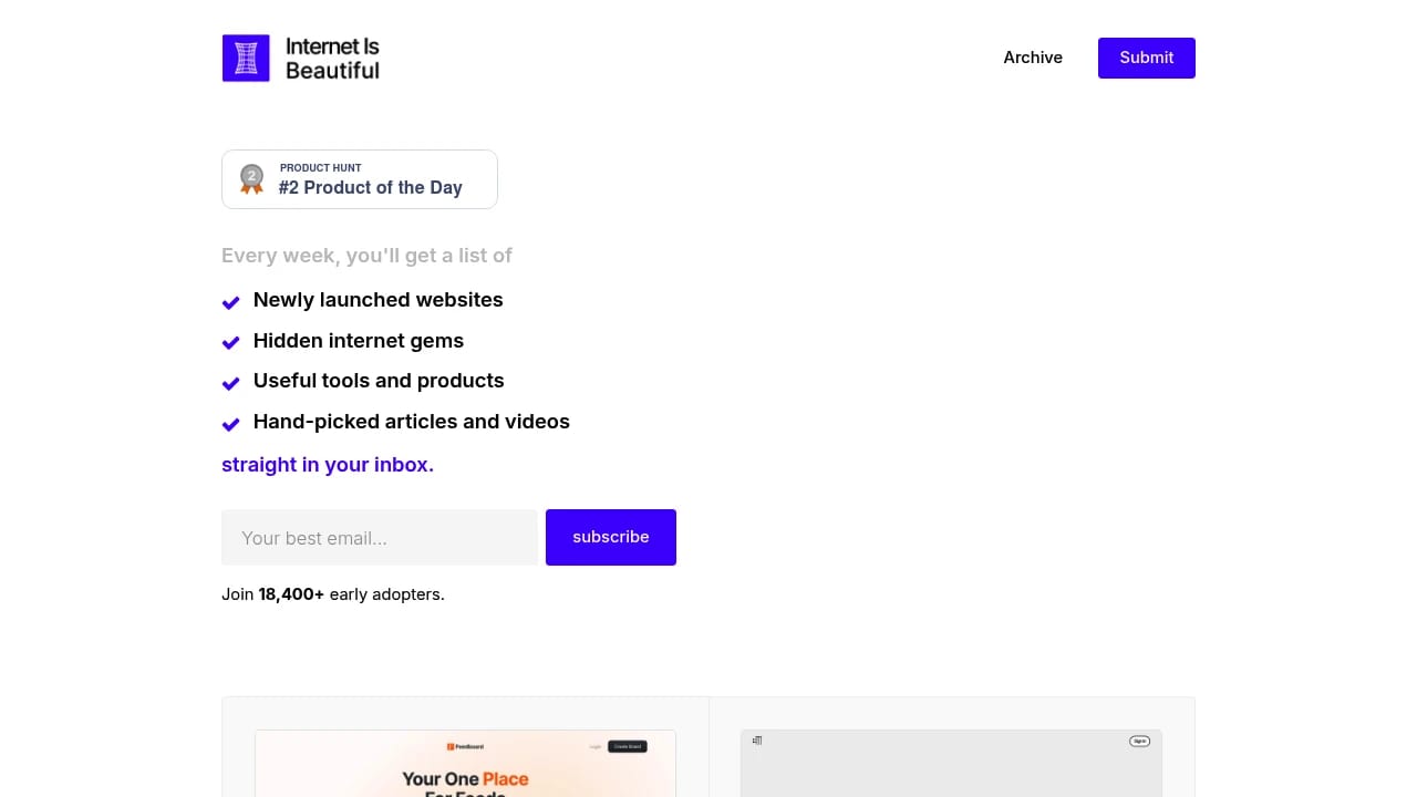 Screenshot of Internet Is Beautiful website