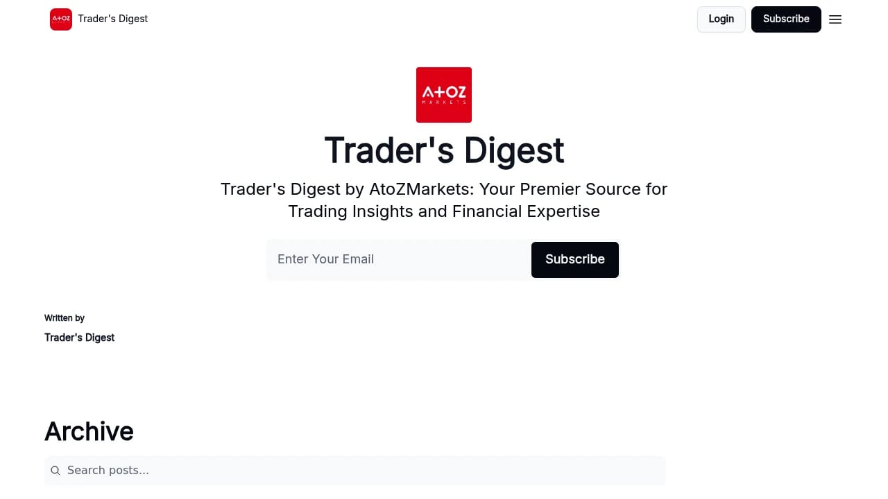 Screenshot of Trader's Digest website