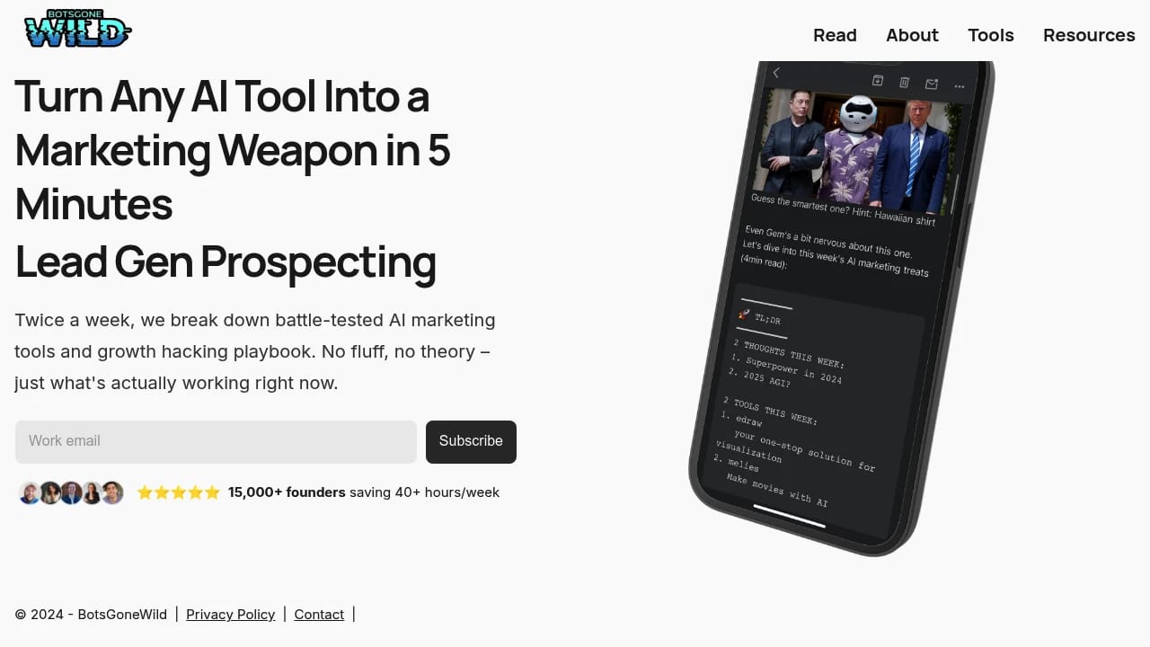 Screenshot of BotsGoneWild website