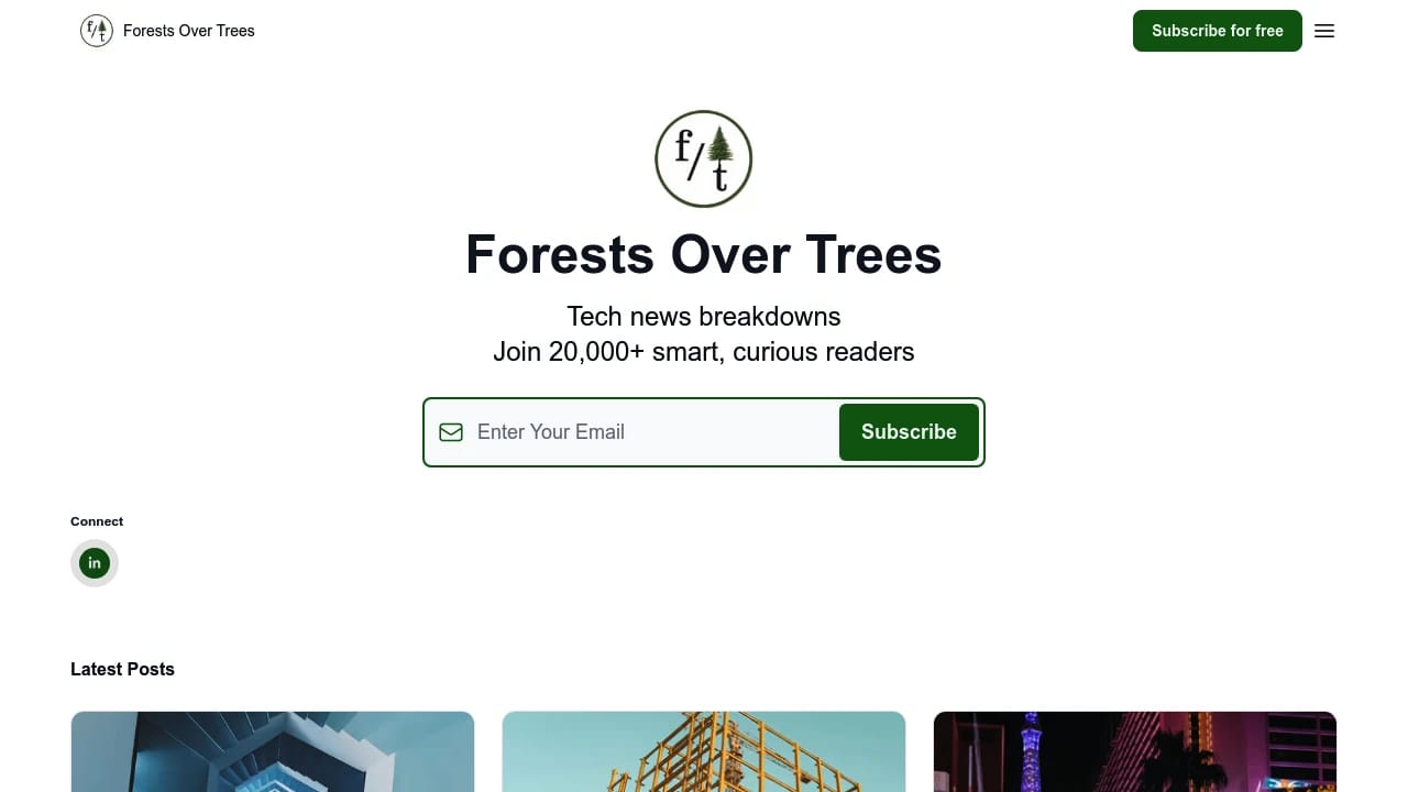 Screenshot of Forests Over Trees website