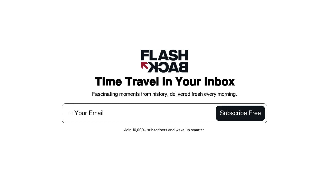 Screenshot of Flashback website