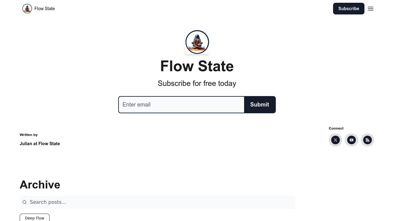 Screenshot of Flow State website