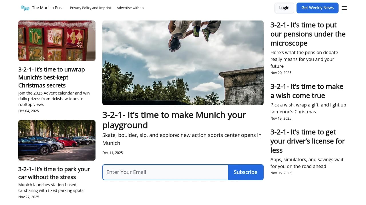 Screenshot of The Munich Post website