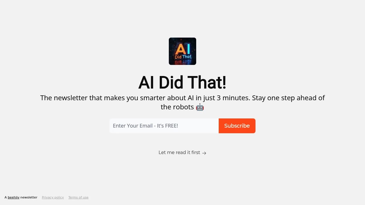 Screenshot of AI Did That! website