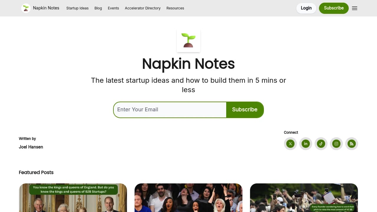 Screenshot of Kernal Newsletter website