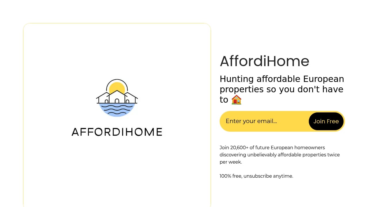 Screenshot of AffordiHome website