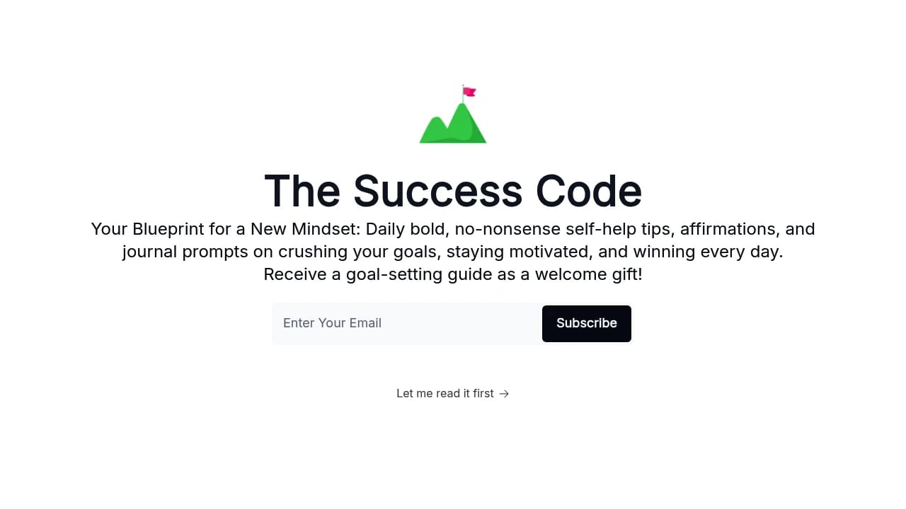 Screenshot of The Success Code website