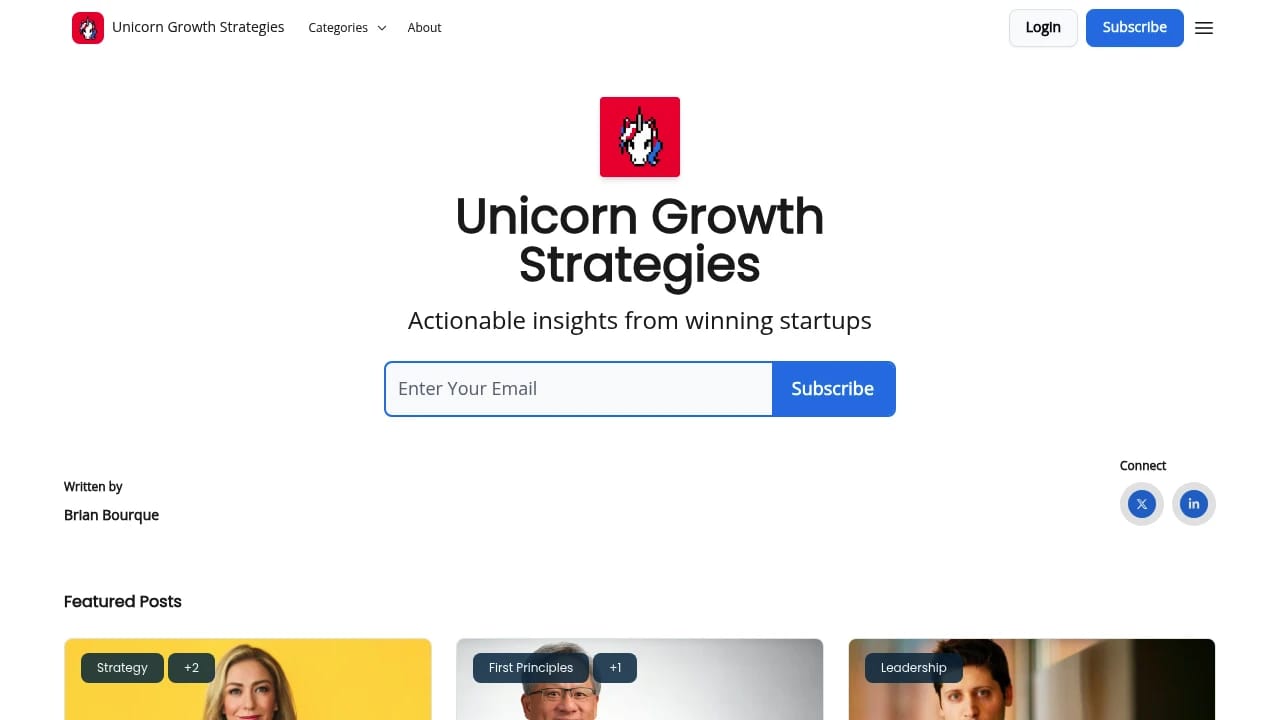 Screenshot of Unicorn Growth Strategies website