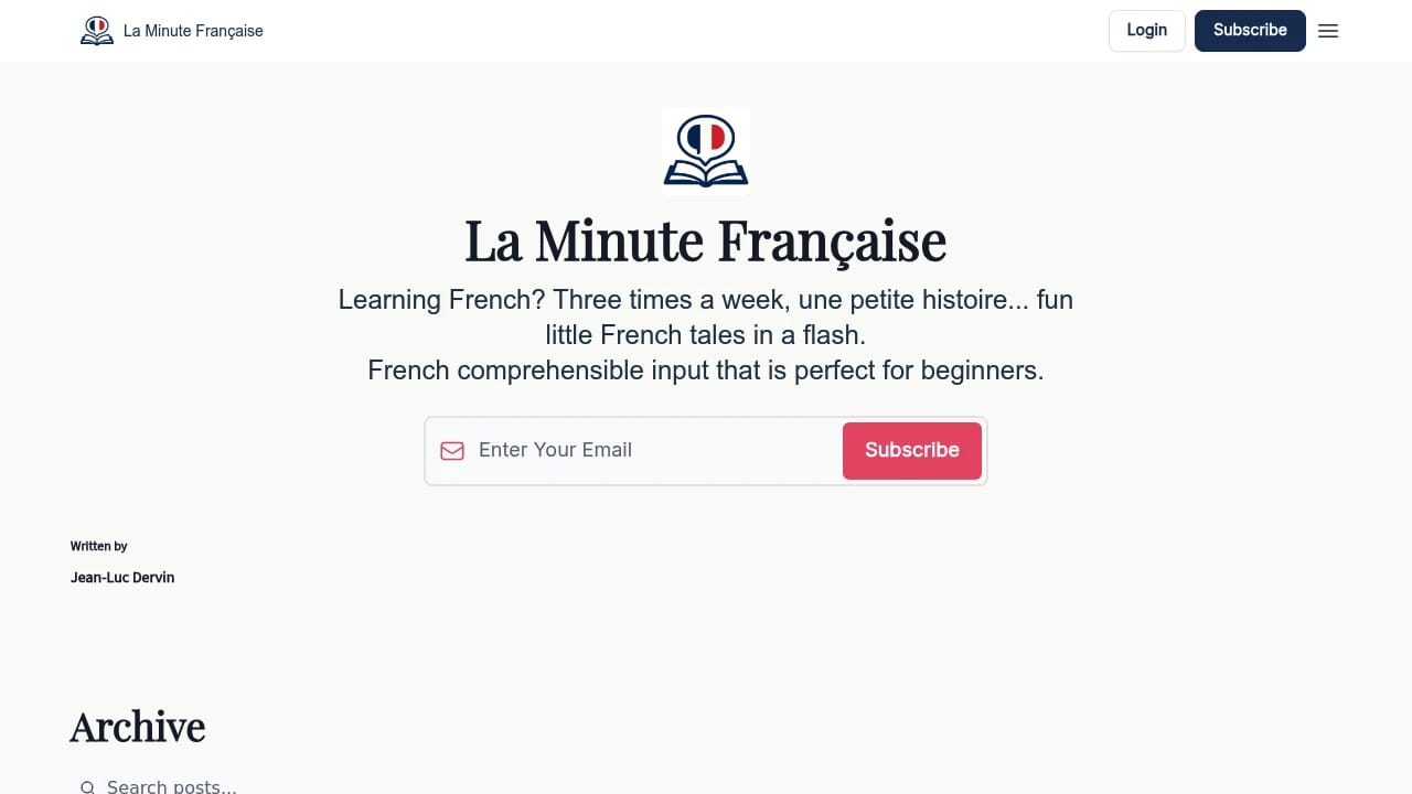 Screenshot of La Minute Française website