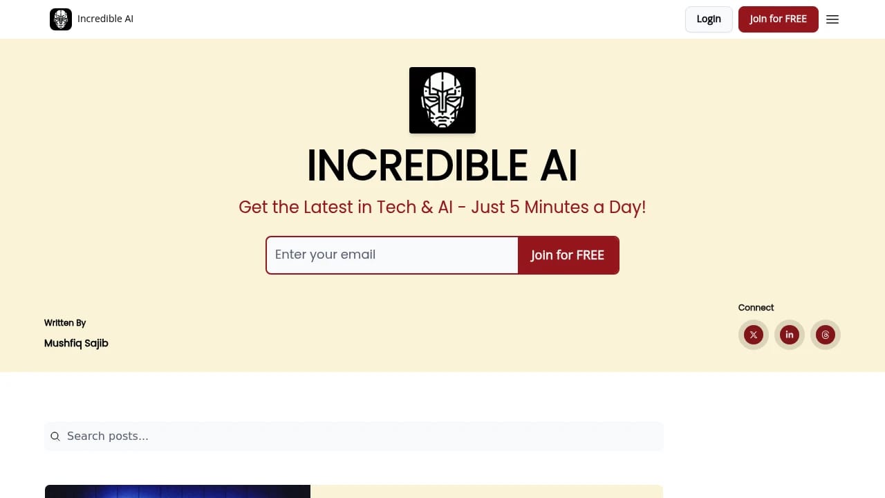Screenshot of Incredible AI website