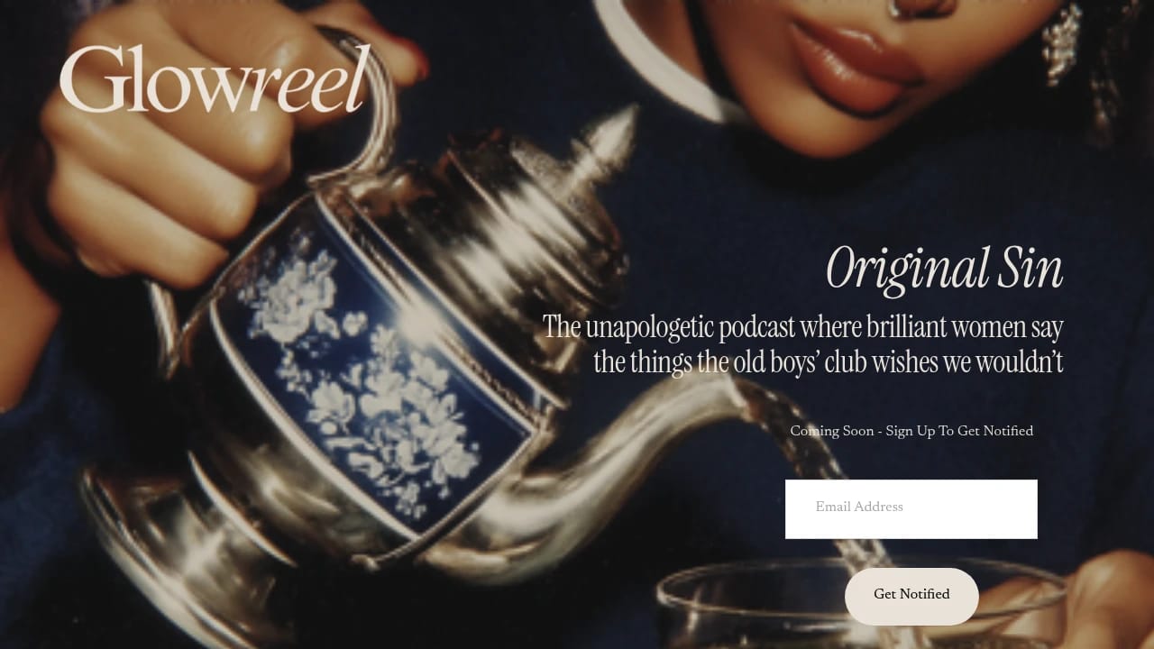 Screenshot of Glowreel website