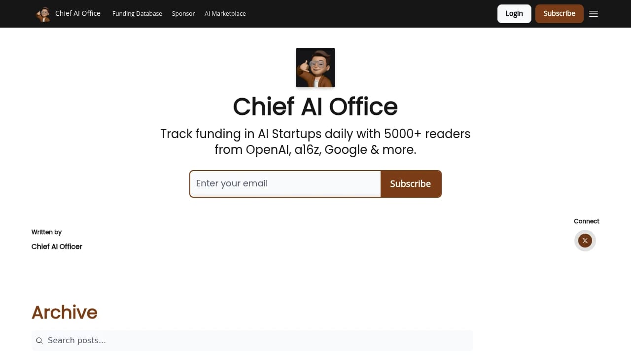 Screenshot of Chief AI Office website
