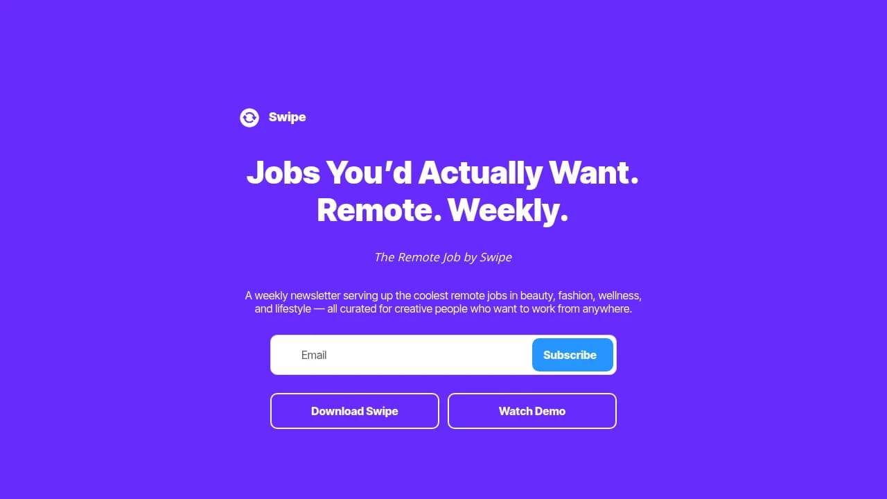 Screenshot of The Remote Job website
