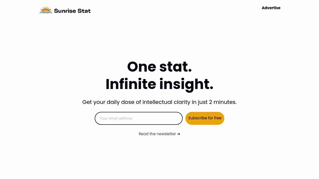 Screenshot of Sunrise Stat website
