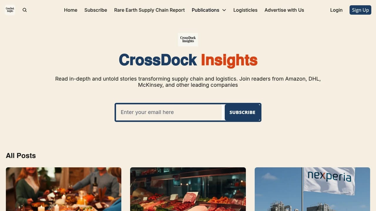 Screenshot of CrossDock website