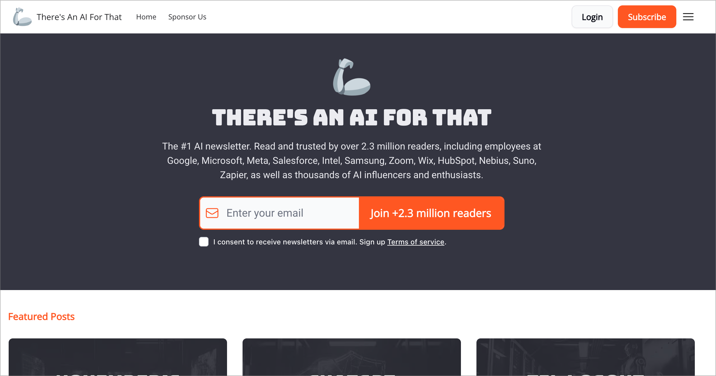 Screenshot of There's An AI For That website