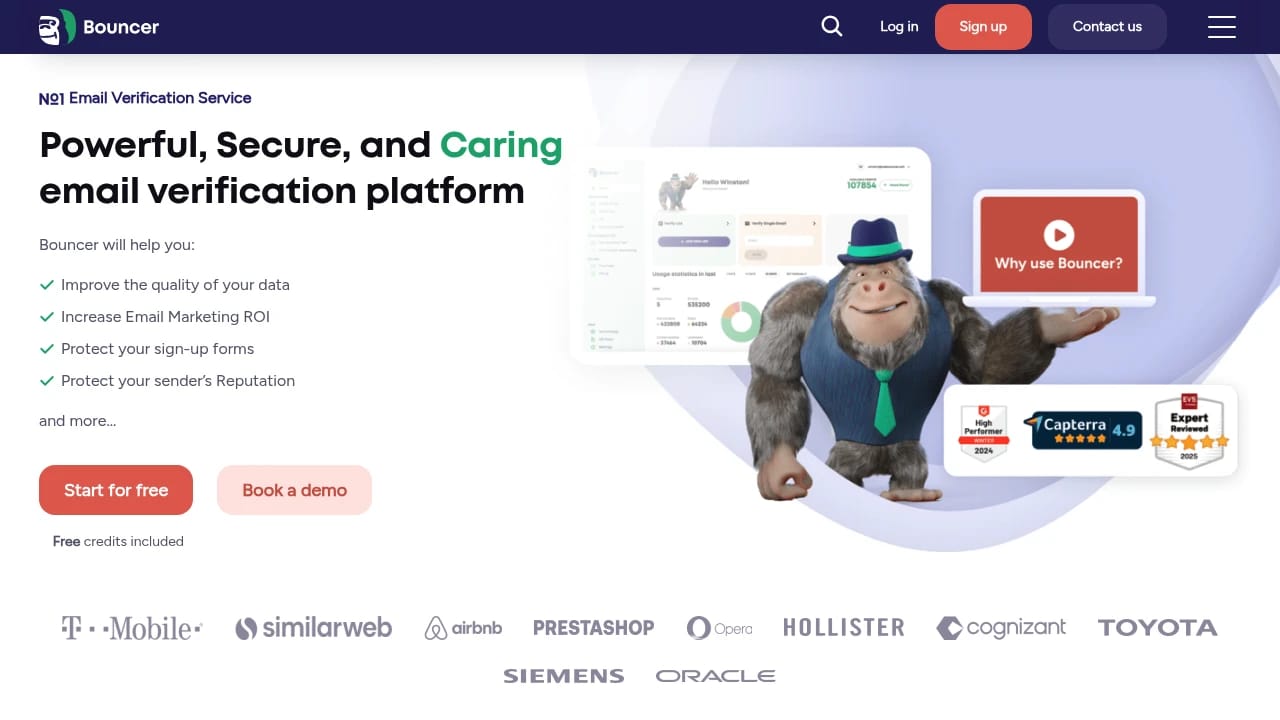 Screenshot of Bouncer website