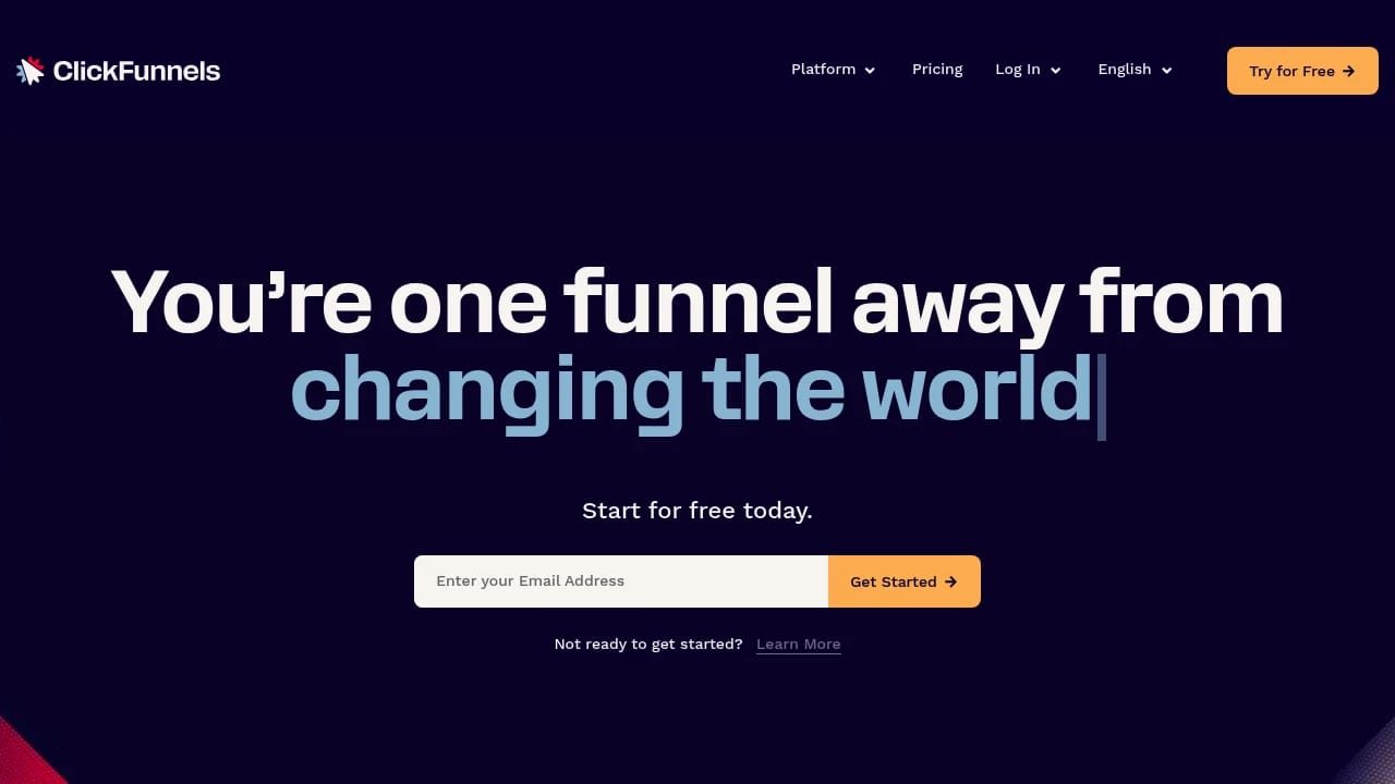 Screenshot of ClickFunnels website