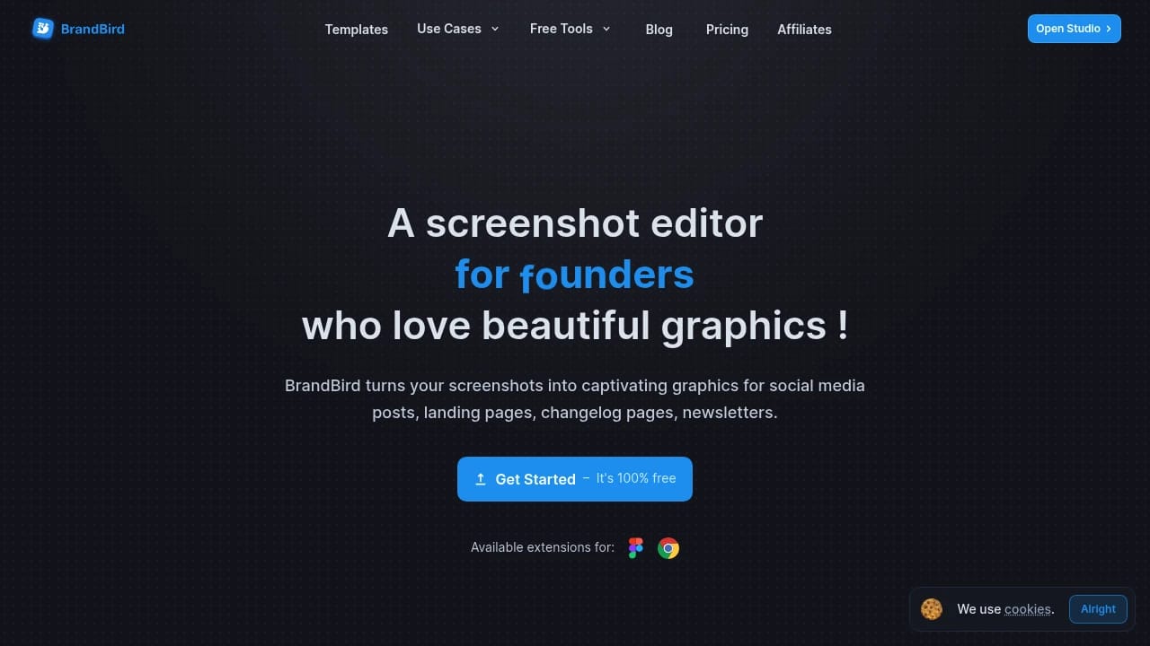 Screenshot of BrandBird website