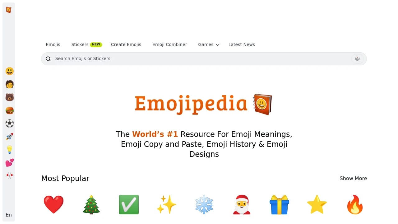 Screenshot of Emojipedia website