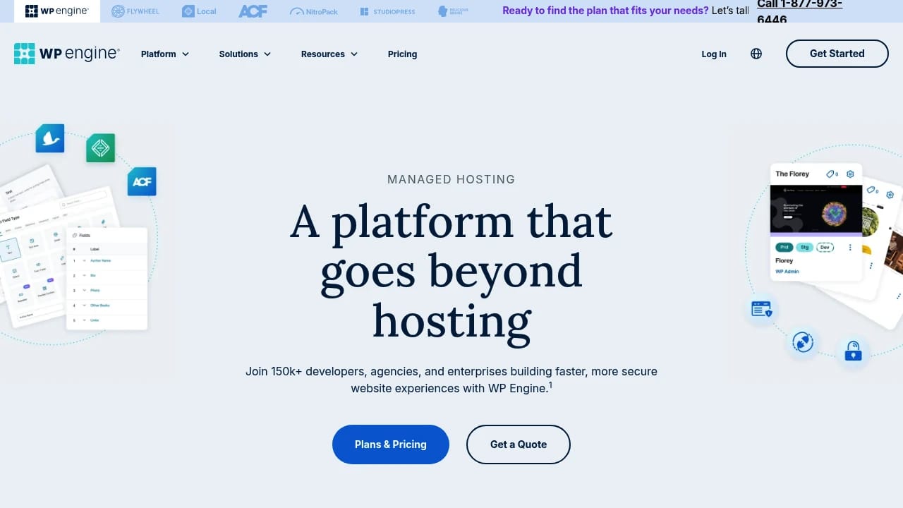 Screenshot of WPEngine website