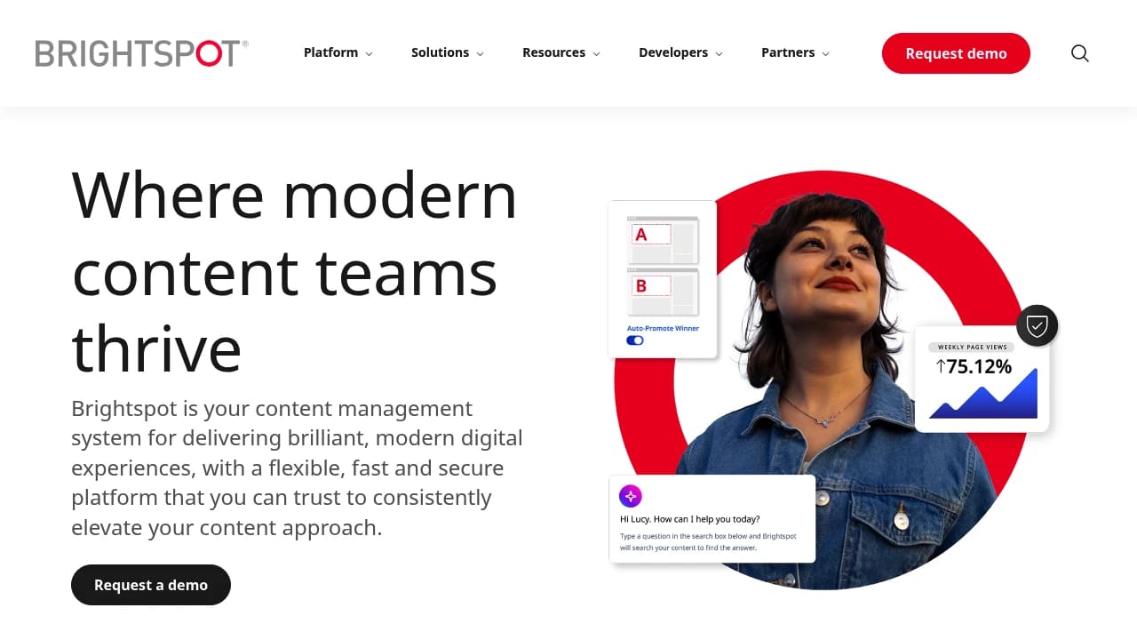 Screenshot of Brightspot website