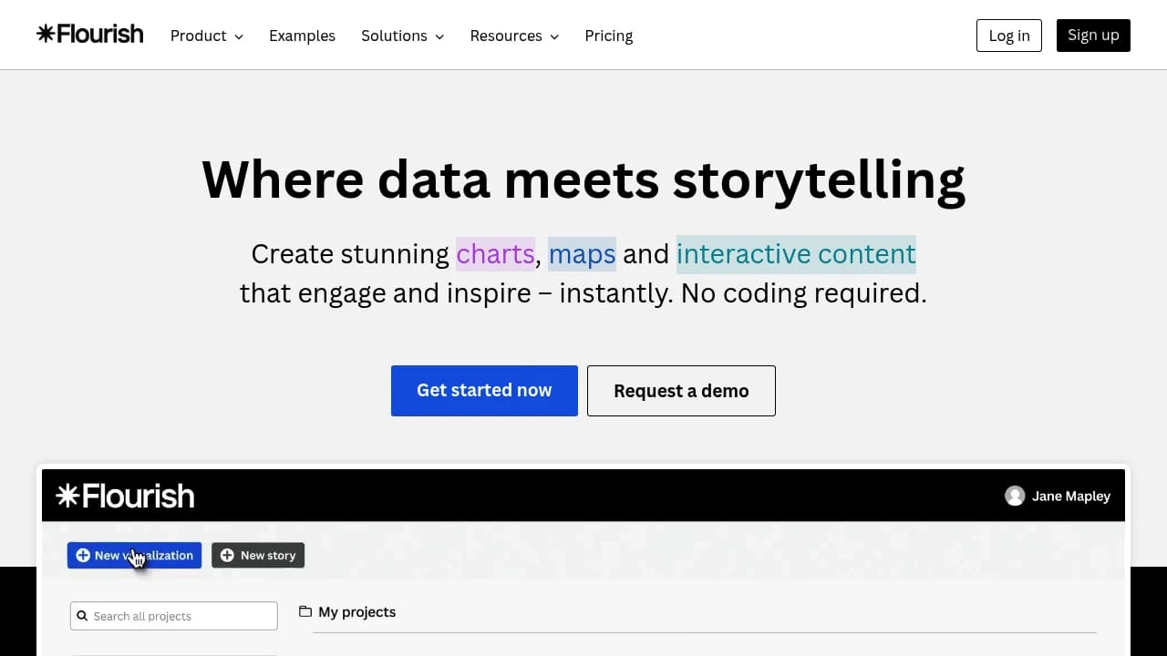 Screenshot of Flourish website