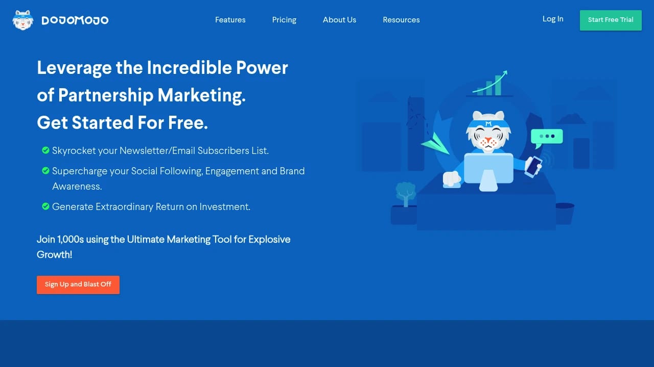 Screenshot of Dojo Mojo website