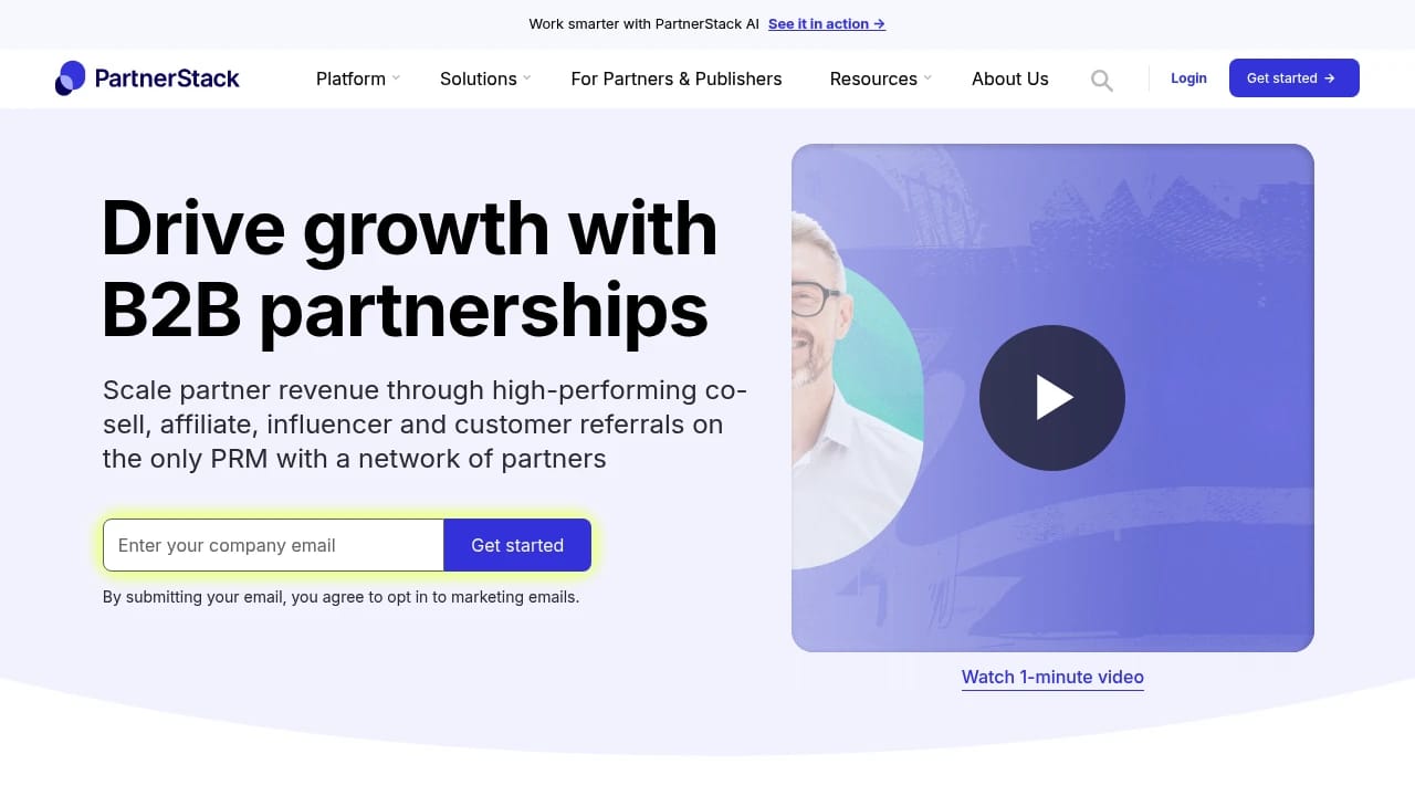 Screenshot of PartnerStack website