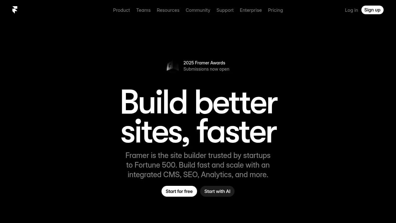 Screenshot of Framer + FramerAuth website