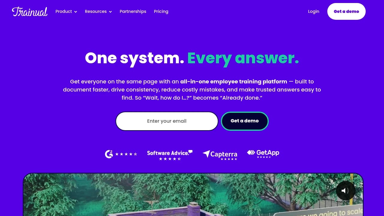 Screenshot of Trainual website