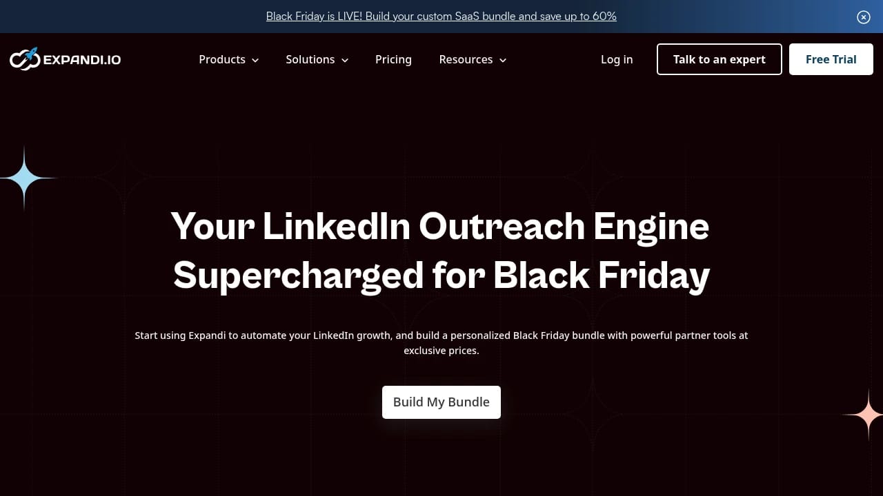 Screenshot of Expandi website