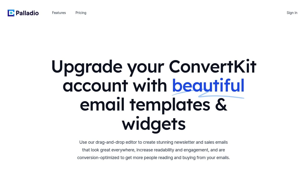 Screenshot of Palladio website