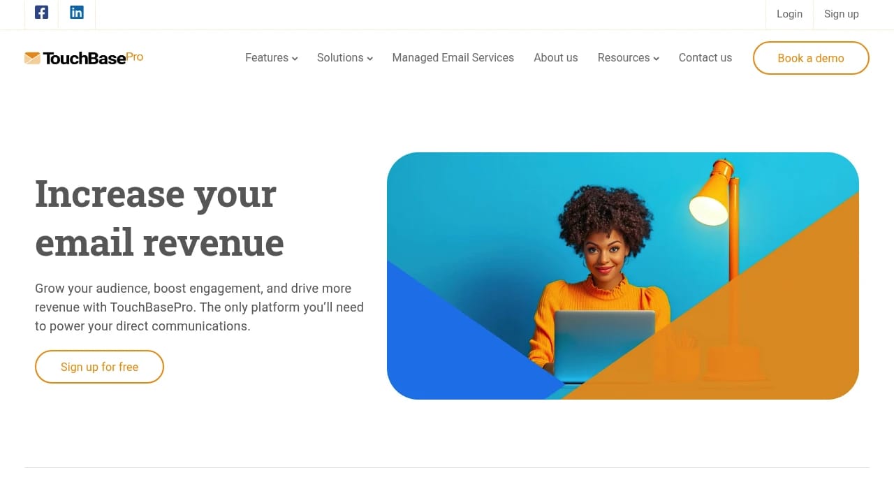 Screenshot of TouchBasePro website