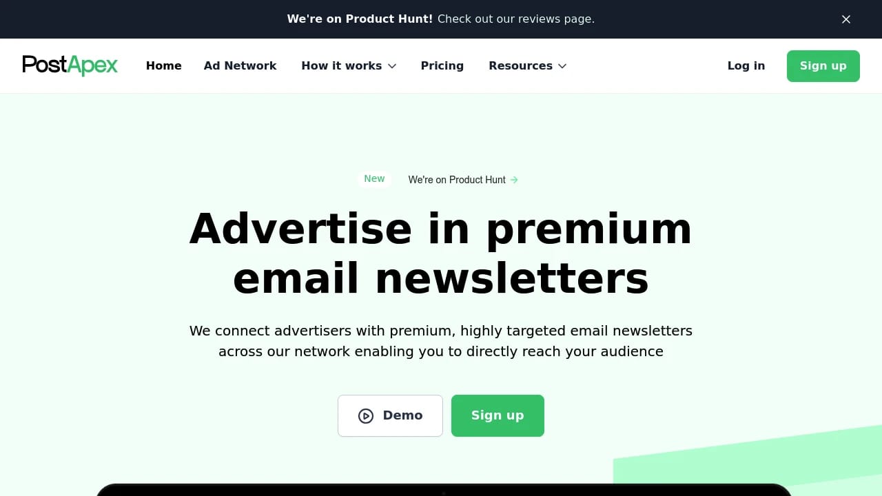 Screenshot of Post Apex website